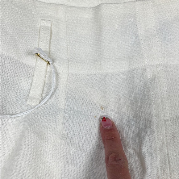 NWT Le Kasha Sinai White Linen Cuffed Shorts High Rise Sz L - Picture 11 of 11
